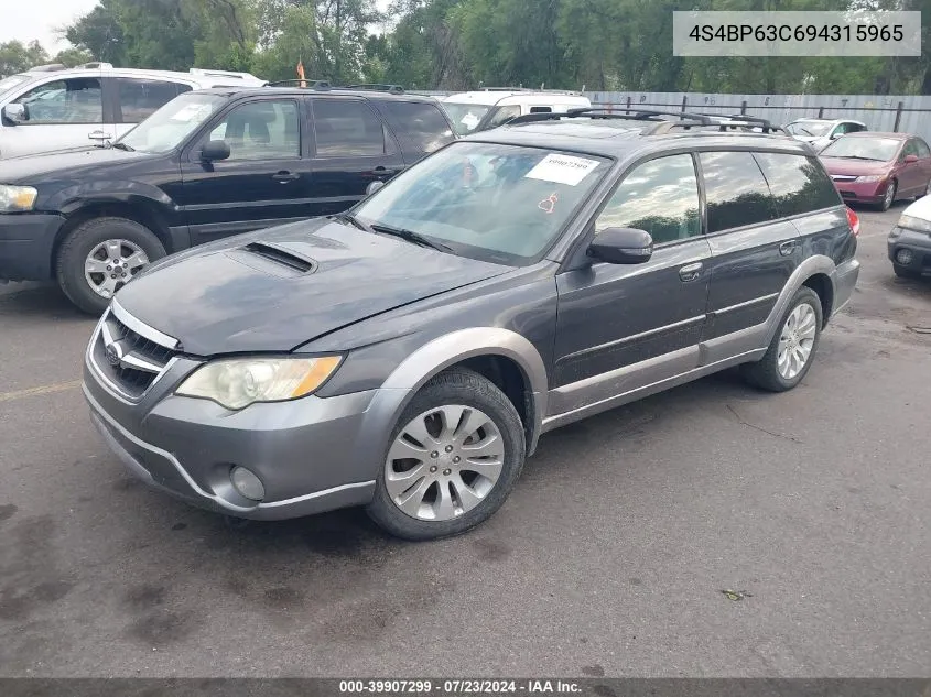 2009 Subaru Outback 2.5Xt Limited VIN: 4S4BP63C694315965 Lot: 39907299