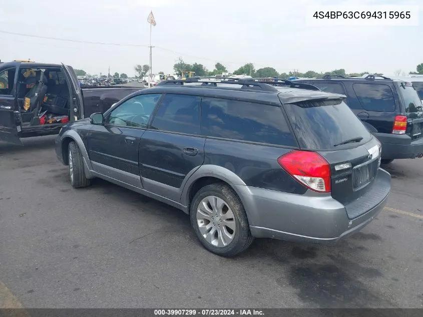 4S4BP63C694315965 2009 Subaru Outback 2.5Xt Limited