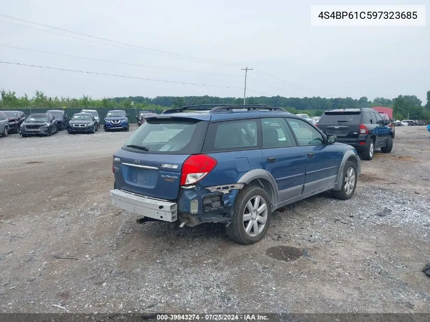 2009 Subaru Outback 2.5I VIN: 4S4BP61C597323685 Lot: 39943274