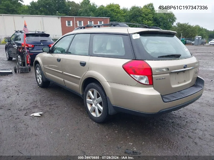 2009 Subaru Outback 2.5I VIN: 4S4BP61C197347336 Lot: 39970685