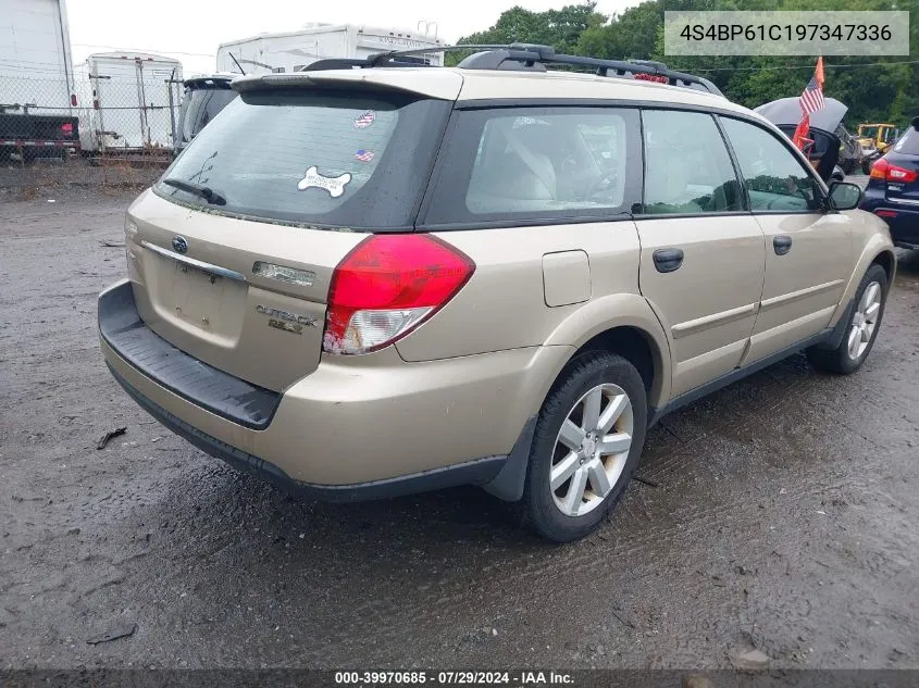 2009 Subaru Outback 2.5I VIN: 4S4BP61C197347336 Lot: 39970685