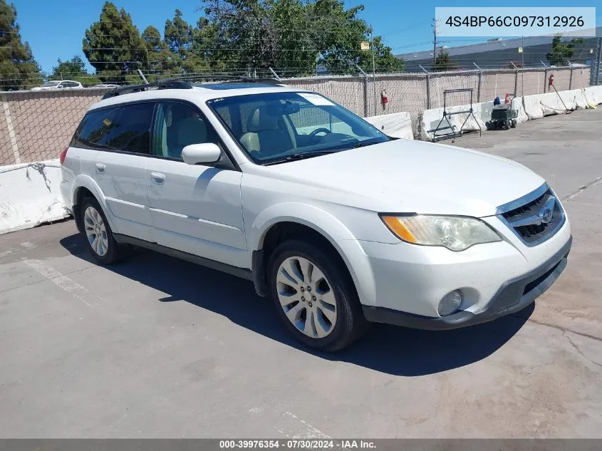 4S4BP66C097312926 2009 Subaru Outback 2.5I Limited