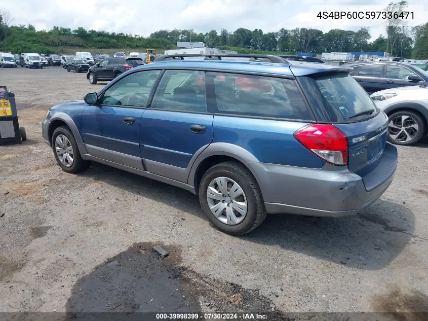 2009 Subaru Outback 2.5I VIN: 4S4BP60C597336471 Lot: 39998399