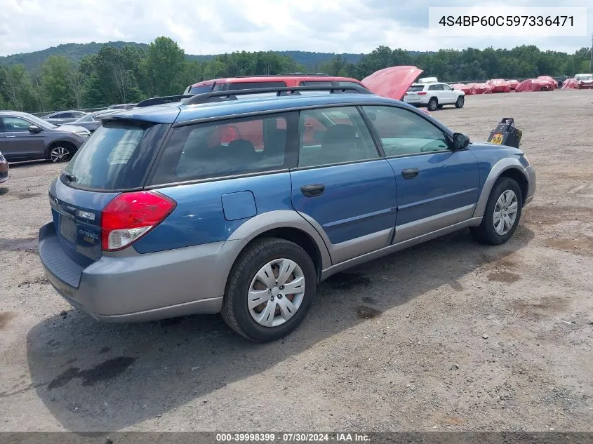 2009 Subaru Outback 2.5I VIN: 4S4BP60C597336471 Lot: 39998399