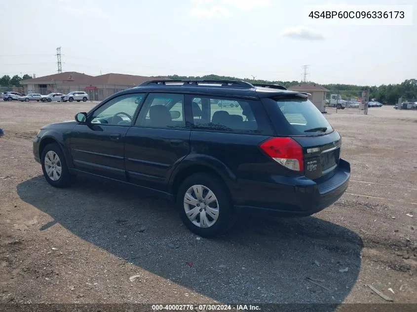 2009 Subaru Outback 2.5I VIN: 4S4BP60C096336173 Lot: 40002776