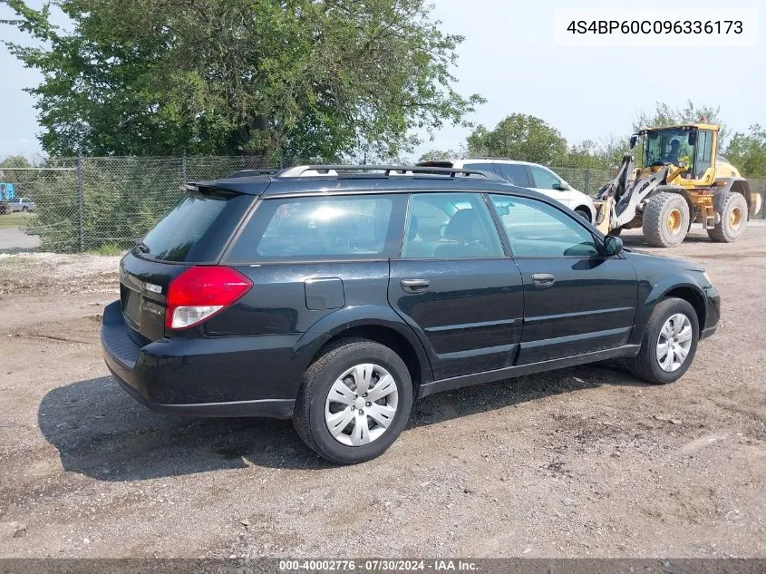 2009 Subaru Outback 2.5I VIN: 4S4BP60C096336173 Lot: 40002776