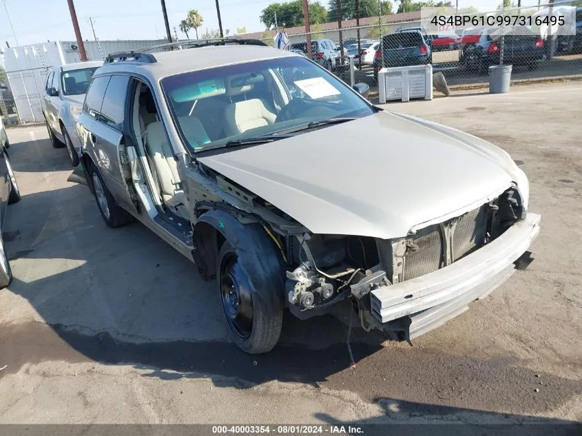 4S4BP61C997316495 2009 Subaru Outback 2.5I