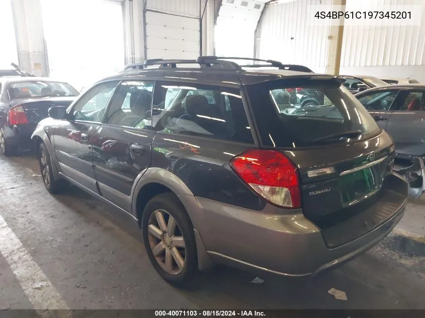 2009 Subaru Outback 2.5I VIN: 4S4BP61C197345201 Lot: 40071103