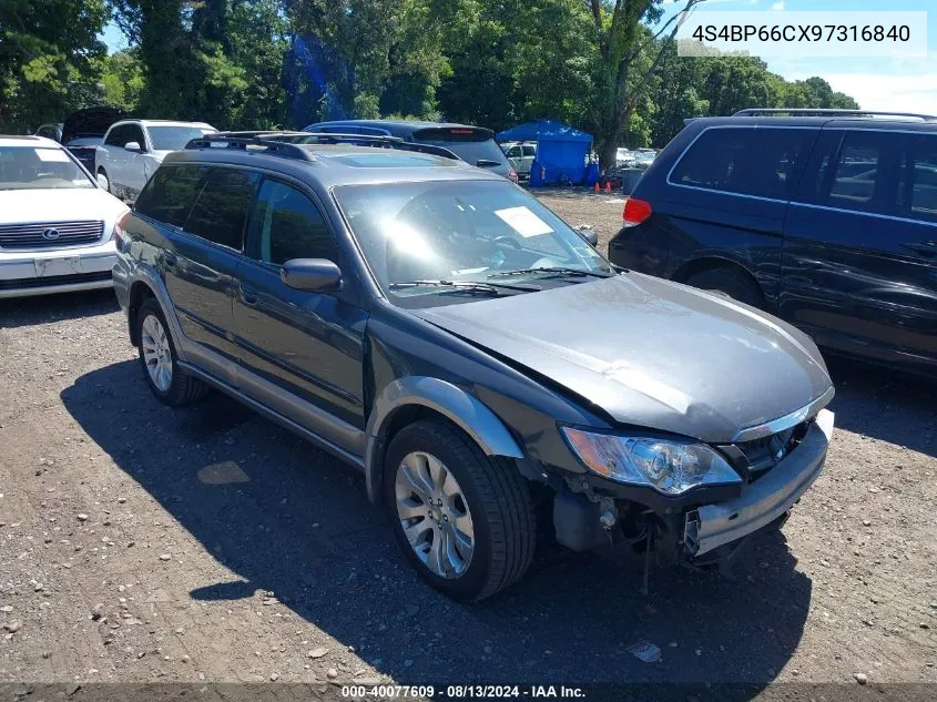 4S4BP66CX97316840 2009 Subaru Outback 2.5I Limited