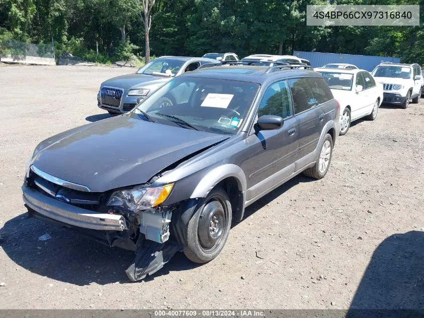 2009 Subaru Outback 2.5I Limited VIN: 4S4BP66CX97316840 Lot: 40077609