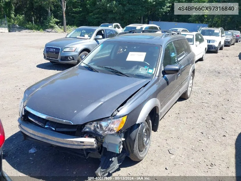 4S4BP66CX97316840 2009 Subaru Outback 2.5I Limited