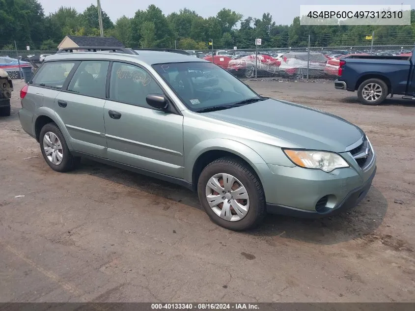 2009 Subaru Outback 2.5I VIN: 4S4BP60C497312310 Lot: 40133340