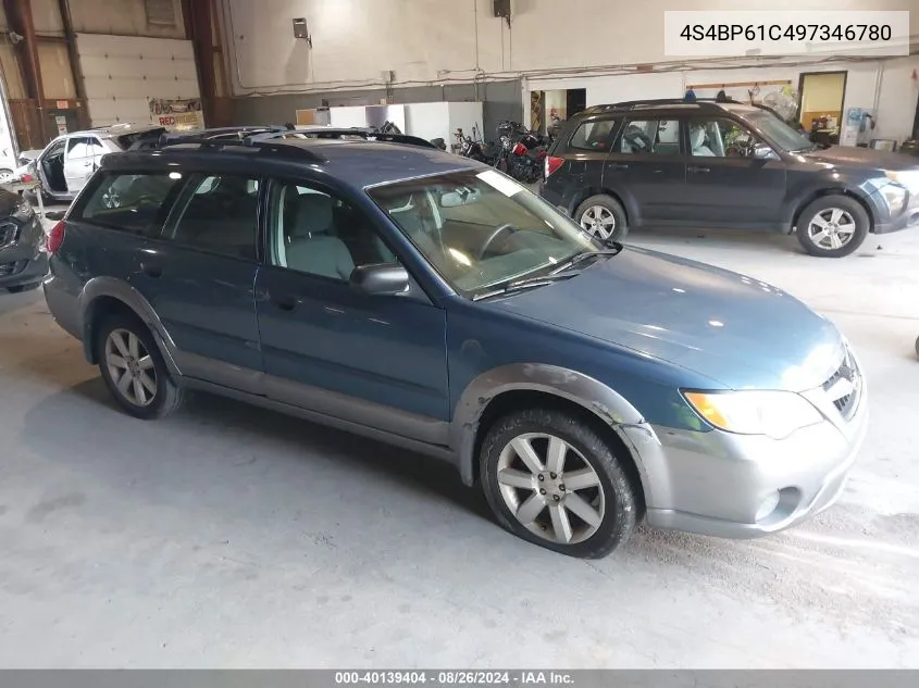 2009 Subaru Outback 2.5I VIN: 4S4BP61C497346780 Lot: 40139404