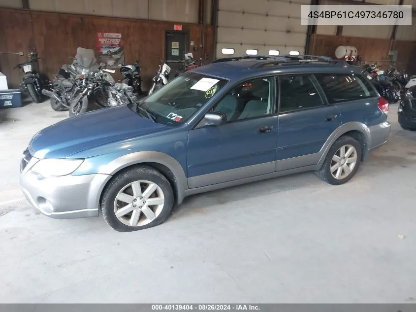 2009 Subaru Outback 2.5I VIN: 4S4BP61C497346780 Lot: 40139404