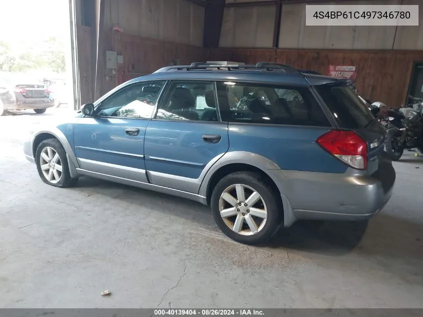 2009 Subaru Outback 2.5I VIN: 4S4BP61C497346780 Lot: 40139404