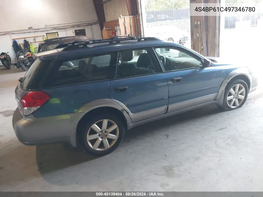 2009 Subaru Outback 2.5I VIN: 4S4BP61C497346780 Lot: 40139404