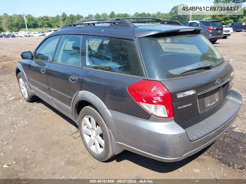 2009 Subaru Outback 2.5I VIN: 4S4BP61C897334437 Lot: 40161608