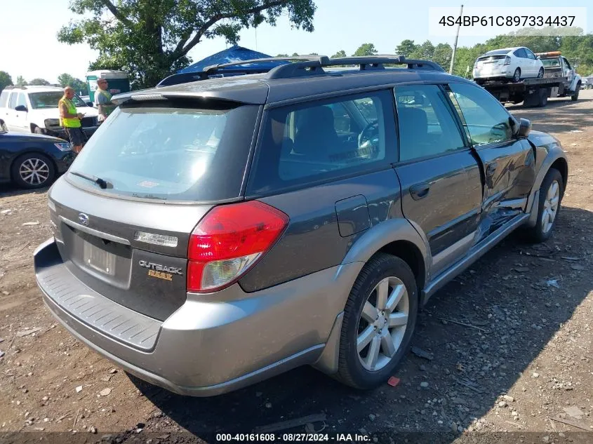 2009 Subaru Outback 2.5I VIN: 4S4BP61C897334437 Lot: 40161608