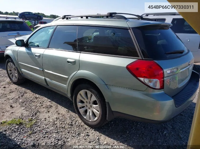 4S4BP66C997330311 2009 Subaru Outback 2.5I Limited