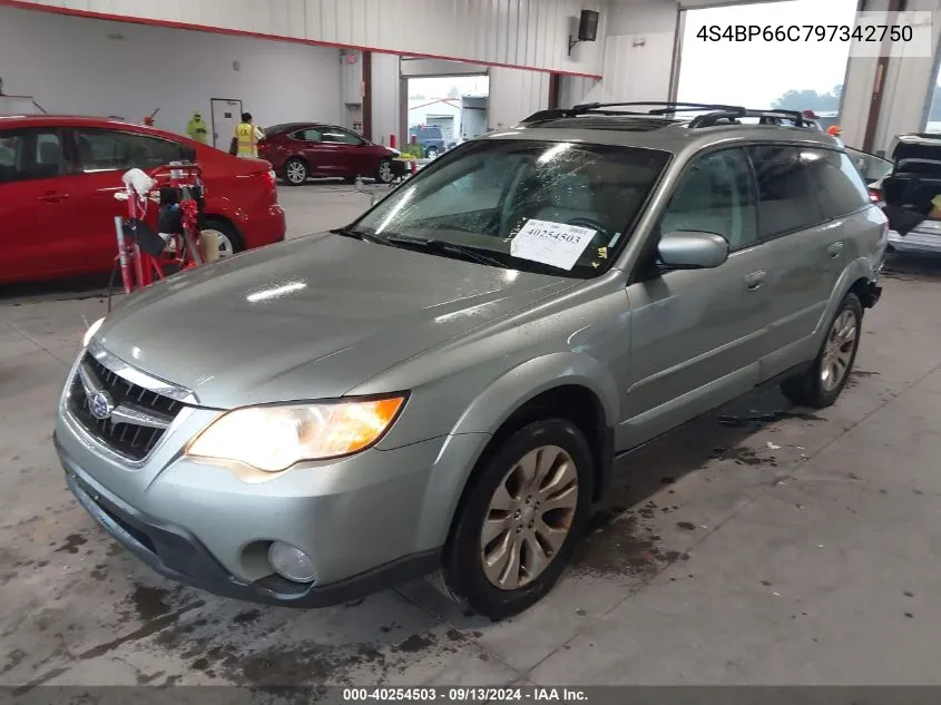 4S4BP66C797342750 2009 Subaru Outback 2.5I Limited