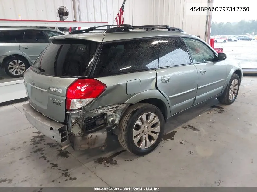 4S4BP66C797342750 2009 Subaru Outback 2.5I Limited