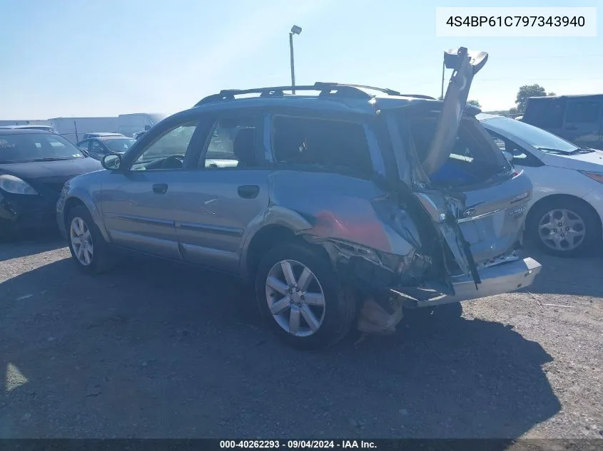 2009 Subaru Outback 2.5I VIN: 4S4BP61C797343940 Lot: 40262293