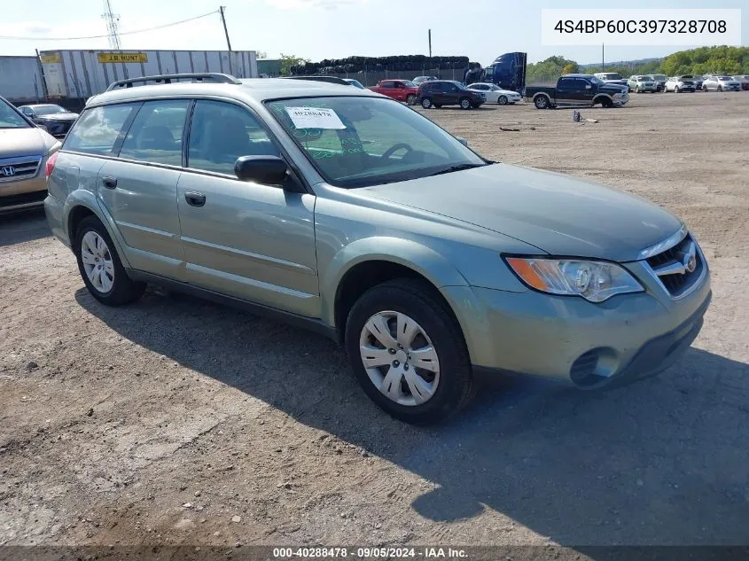 2009 Subaru Outback 2.5I VIN: 4S4BP60C397328708 Lot: 40288478