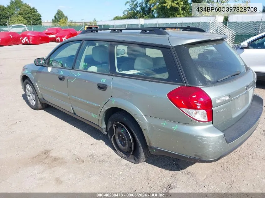 2009 Subaru Outback 2.5I VIN: 4S4BP60C397328708 Lot: 40288478