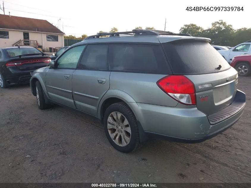 4S4BP66C997339784 2009 Subaru Outback 2.5I Limited