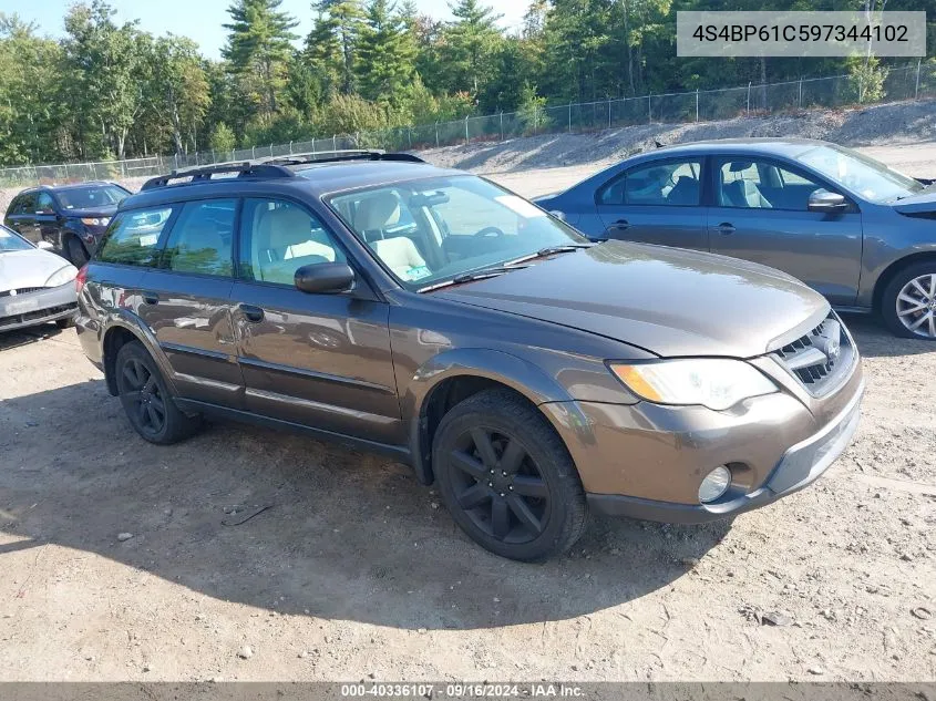 2009 Subaru Outback 2.5I VIN: 4S4BP61C597344102 Lot: 40336107