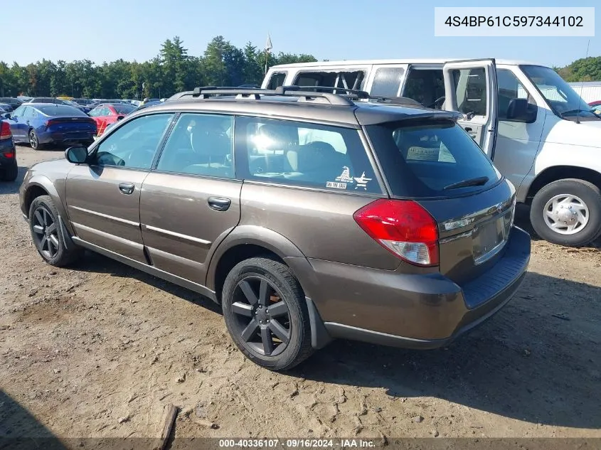 2009 Subaru Outback 2.5I VIN: 4S4BP61C597344102 Lot: 40336107