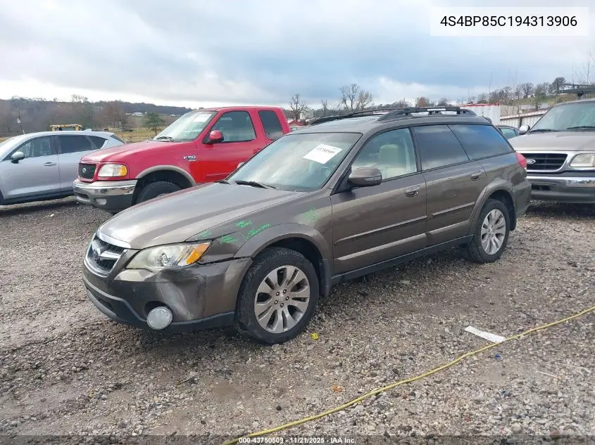 4S4BP85C194313906 2009 Subaru Outback 3.0R Limited