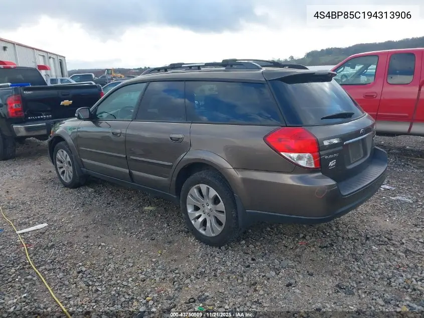 4S4BP85C194313906 2009 Subaru Outback 3.0R Limited
