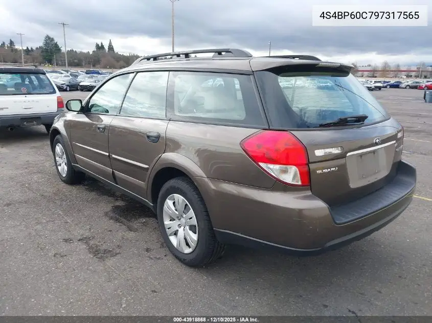 4S4BP60C797317565 2009 Subaru Outback 2.5I