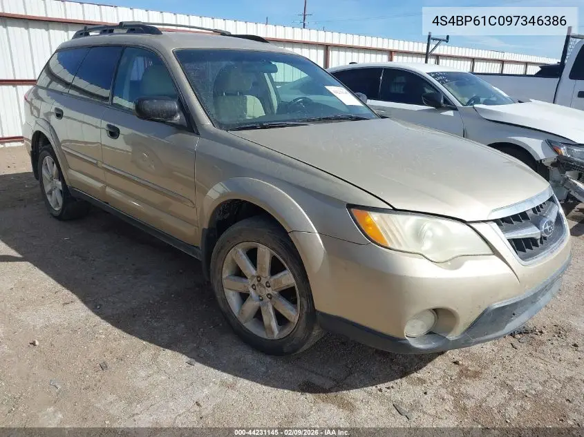 4S4BP61C097346386 2009 Subaru Outback 2.5I