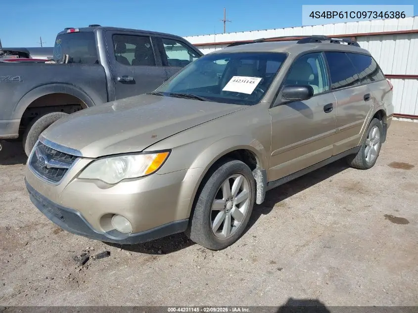 4S4BP61C097346386 2009 Subaru Outback 2.5I