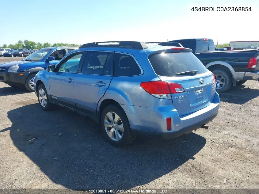 2010 Subaru Outback 3.6R Limited VIN: 4S4BRDLC0A2368854 Lot: 12018851