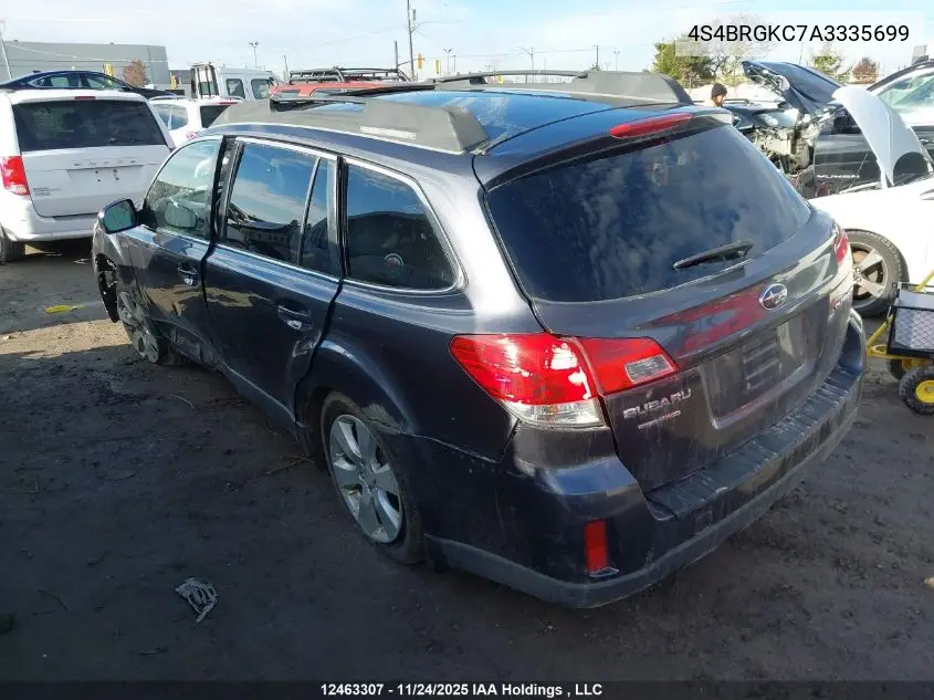 4S4BRGKC7A3335699 2010 Subaru Outback 2.5I Limited