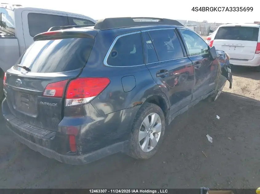 4S4BRGKC7A3335699 2010 Subaru Outback 2.5I Limited