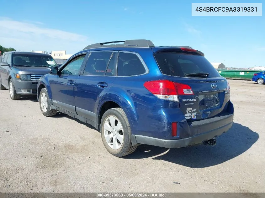 2010 Subaru Outback 2.5I Premium VIN: 4S4BRCFC9A3319331 Lot: 39373560