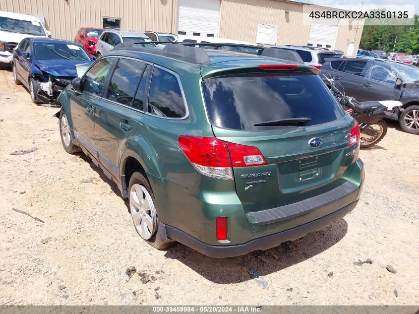 2010 Subaru Outback 2.5I Limited VIN: 4S4BRCKC2A3350135 Lot: 39459984