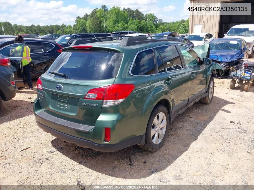 2010 Subaru Outback 2.5I Limited VIN: 4S4BRCKC2A3350135 Lot: 39459984