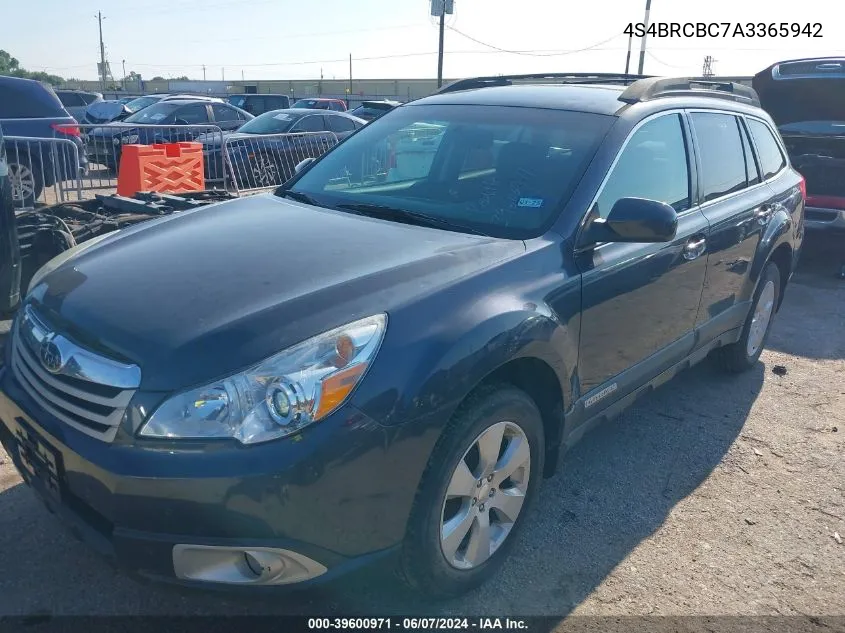 4S4BRCBC7A3365942 2010 Subaru Outback 2.5I Premium