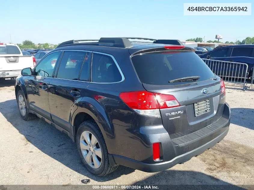 2010 Subaru Outback 2.5I Premium VIN: 4S4BRCBC7A3365942 Lot: 39600971