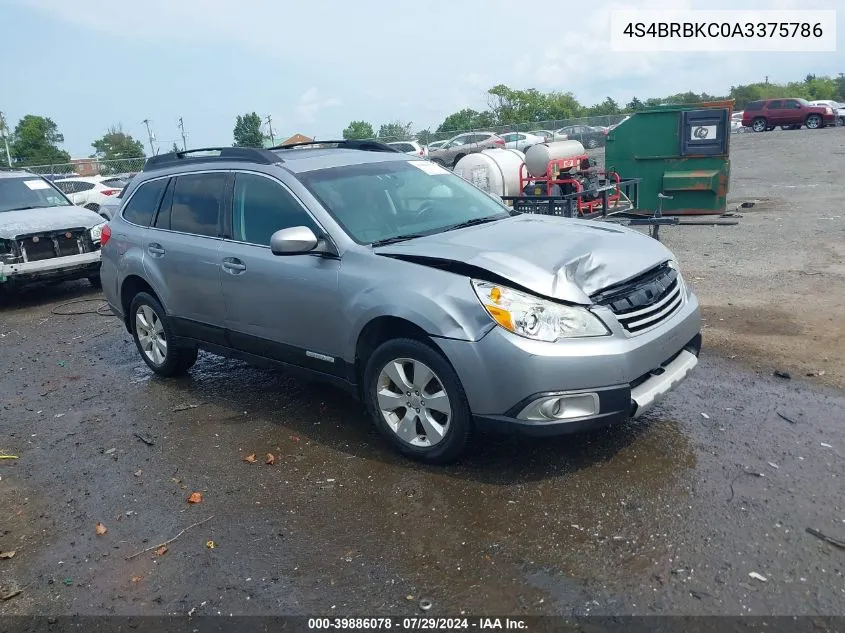 2010 Subaru Outback 2.5I Limited VIN: 4S4BRBKC0A3375786 Lot: 39886078