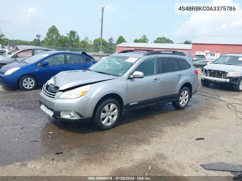 2010 Subaru Outback 2.5I Limited VIN: 4S4BRBKC0A3375786 Lot: 39886078