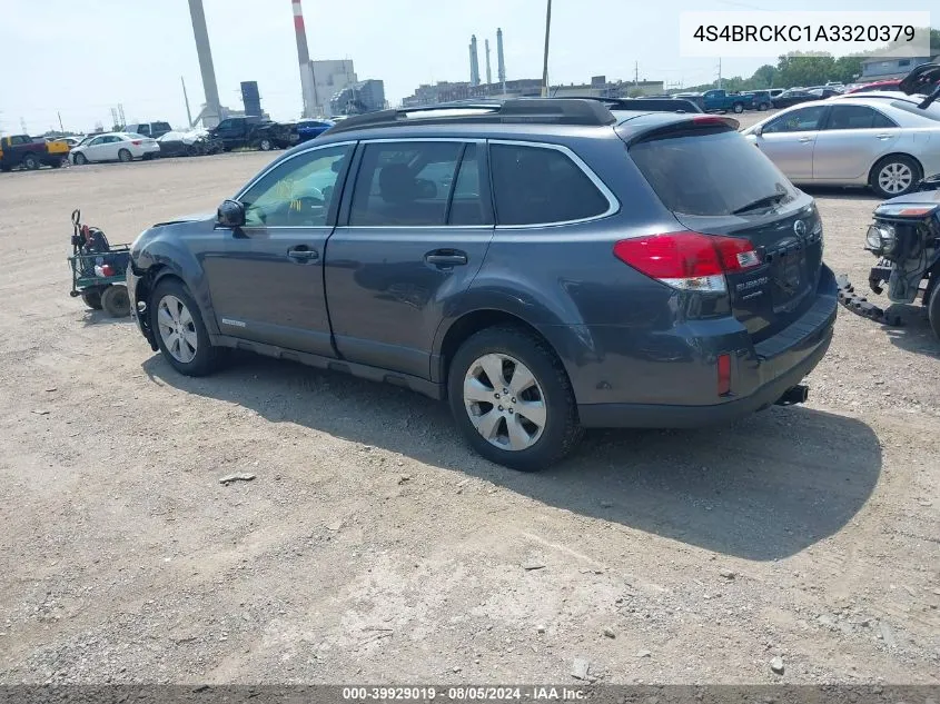 2010 Subaru Outback 2.5I Limited VIN: 4S4BRCKC1A3320379 Lot: 39929019