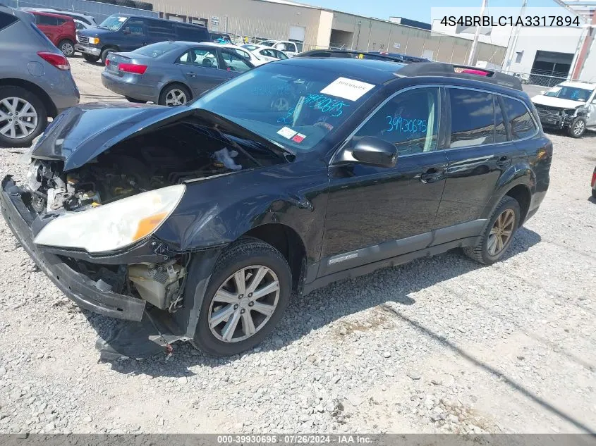 2010 Subaru Outback 2.5I Limited VIN: 4S4BRBLC1A3317894 Lot: 39930695