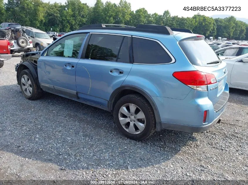 2010 Subaru Outback 2.5I Premium VIN: 4S4BRBEC5A3377223 Lot: 39932658