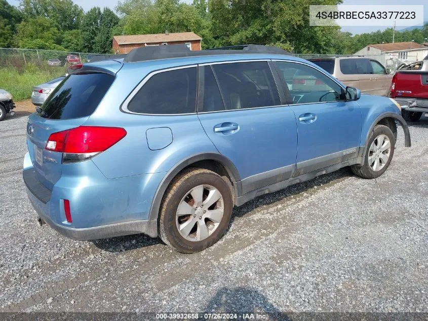 2010 Subaru Outback 2.5I Premium VIN: 4S4BRBEC5A3377223 Lot: 39932658